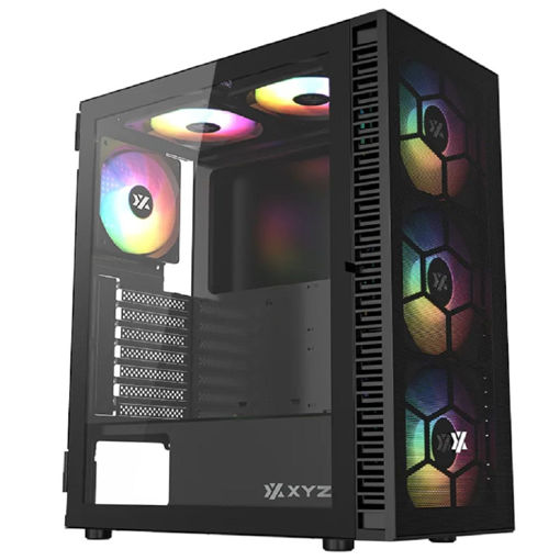Imagen de GABINETE XYZ AIR ONE 1M BLACK M-ATX 4X ARGB VIDRIO TEMPLADO