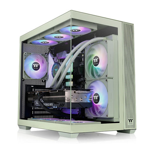 Imagen de GABINETE THERMALTAKE VIEW 380 TG ARGB GREEN CA-1Z2-00MEWN-00