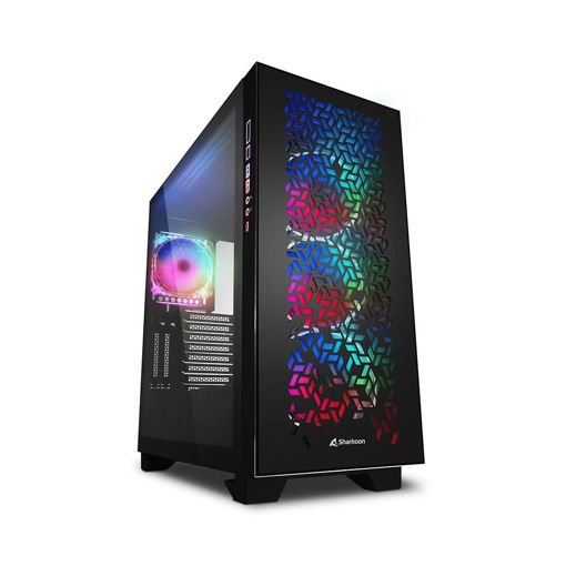 Imagen de GABINETE SHARKOON ELITE SHARK CA300H BLACK E-ATX RGB USB-C
