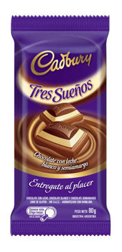 Imagen de Tableta Chocolate Cadbury Tres Sueños 80 gr