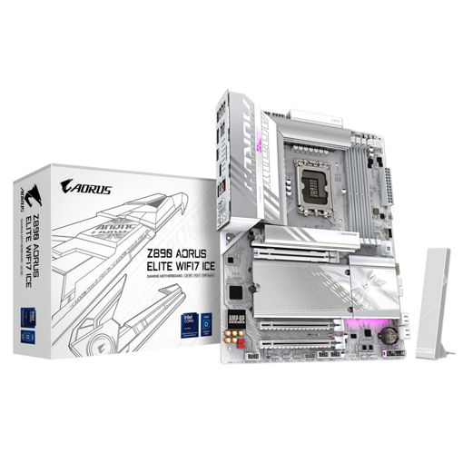 Imagen de MOTHERBOARD GIGABYTE Z890 AORUS ELITE WIFI 7 ICE LGA1851 DDR5 ATX