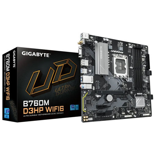 Imagen de MOTHERBOARD GIGABYTE B760M D3HP WIFI 6 LGA1700 DDR5 MICRO ATX