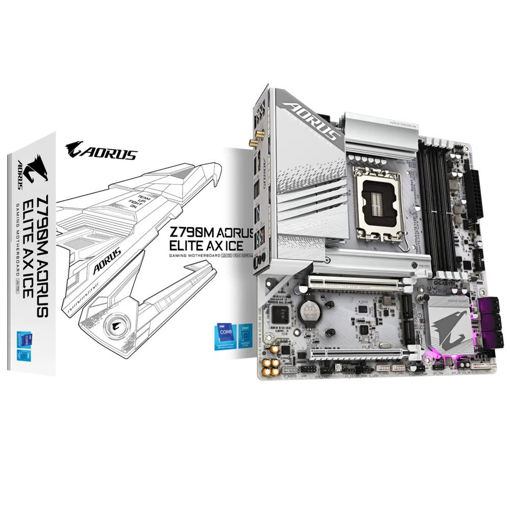 Imagen de MOTHERBOARD GIGABYTE Z790M AORUS ELITE AX ICE LGA1700 DDR5 MICRO ATX WIFI 6E