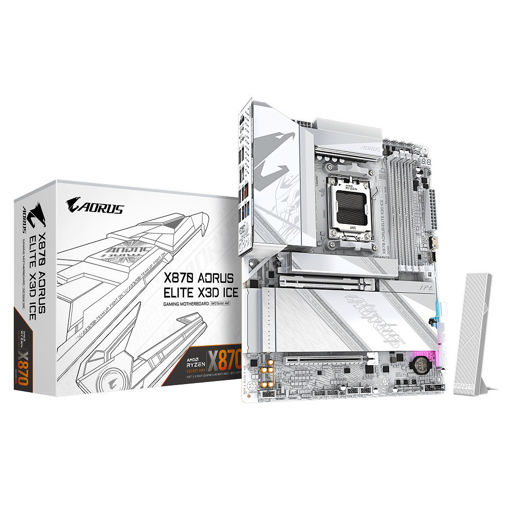 Imagen de MOTHERBOARD GIGABYTE X870 AORUS ELITE X3D ICE AM5 DDR5 ATX WIFI 7