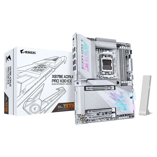 Imagen de MOTHERBOARD GIGABYTE X870E AORUS PRO X3D ICE AM5 DDR5 ATX WIFI 7
