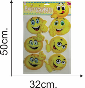 Imagen de Stikers sonrisas 7 d 51x32 6 diseños