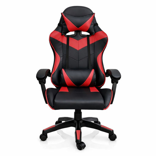 Imagen de SILLA GAMER CUERO SINTÉTICO NEGRO/ROJO ERGONÓMICA