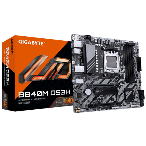 Imagen de MOTHERBOARD GIGABYTE B840M DS3H AM5 DDR5 MICRO ATX