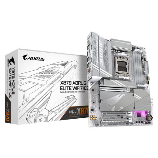 Imagen de MOTHERBOARD GIGABYTE X870 AORUS ELITE WIFI7 ICE AM5 DDR5