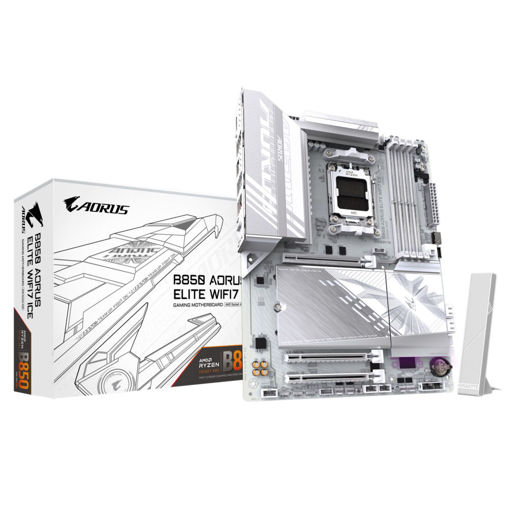 Imagen de MOTHERBOARD GIGABYTE B850 AORUS ELITE WIFI 7 ICE AM5 DDR5 ATX