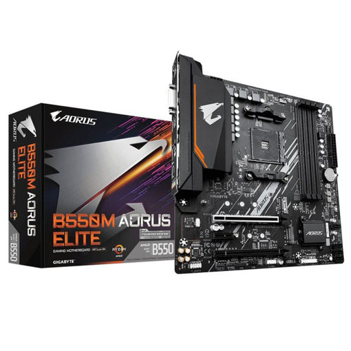 Imagen de MOTHERBOARD GIGABYTE B550M AORUS ELITE AM4 MICRO ATX DDR4