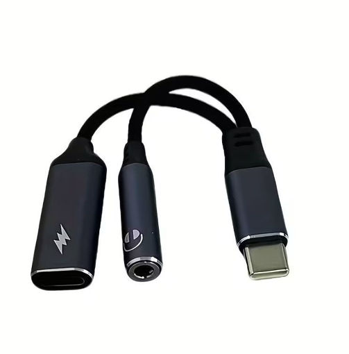 Imagen de GENERICO ADAPTADOR USB-C MACHO A USB-C HEMBRA Y 3.5