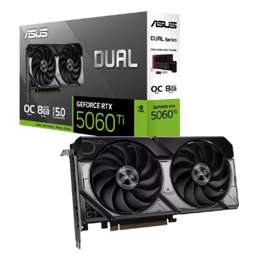 Imagen de TARJETA DE VIDEO ASUS DUAL GEFORCE RTX 5060 TI OC 8GB GDDR6 PCI-E 5.0