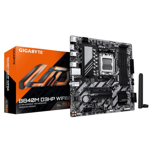 Imagen de MOTHERBOARD GIGABYTE B840M D3HP WIFI 6E AM5 DDR5 MICRO ATX