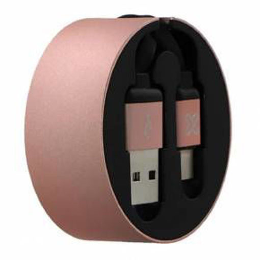 Imagen de CABLE RETRACTABLE KLIP XTREME USB-C ROSA KAC-110RG