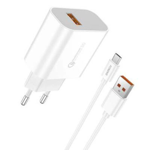 Imagen de  CARGADOR FONENG  C/CABLE  MICRO USB EU46