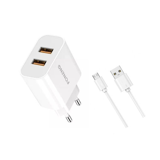 Imagen de FONENG CARGADOR MICRO USB EU45 2.4A 2-USB