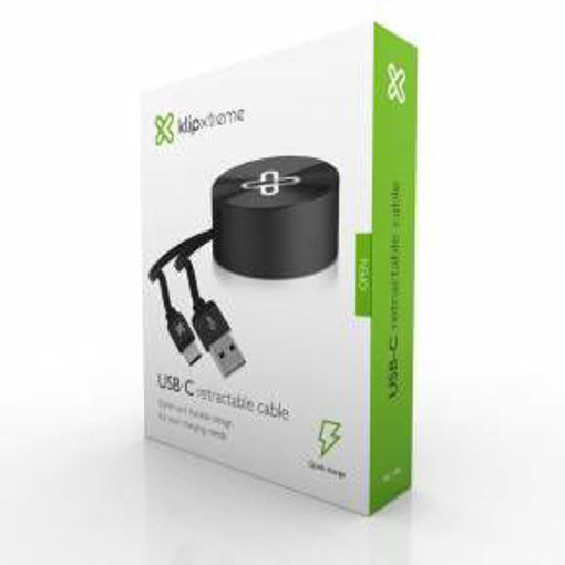 Imagen de CABLE RETRACTABLE KLIP XTREME USB-C NEGRO KAC-110BK