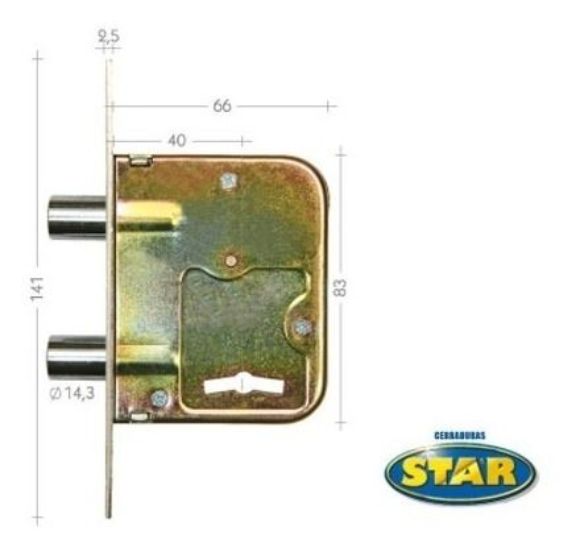 Imagen de Cerradura Star 200 Original Doble Perno Reforzad- Ynter Ind.