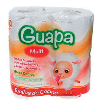 Imagen de Toallas Cocina Guapa Doble Hoja Rollos X2