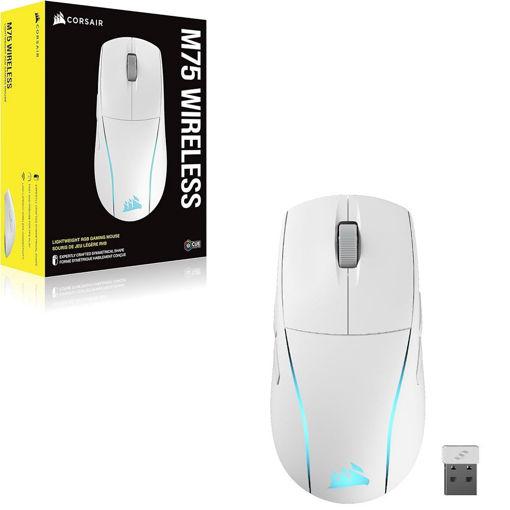 Imagen de MOUSE CORSAIR M75 WL-WHT-RGB CH-931D011-NA