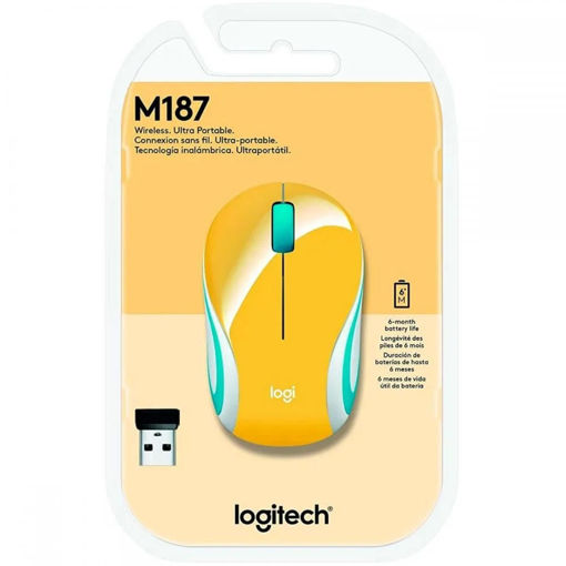 Imagen de MOUSE LOGITECH M187 AMARILLO