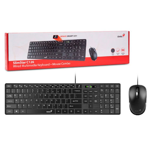 Imagen de TECLADO GENIUS COMBO SLIM STAR C126 USB