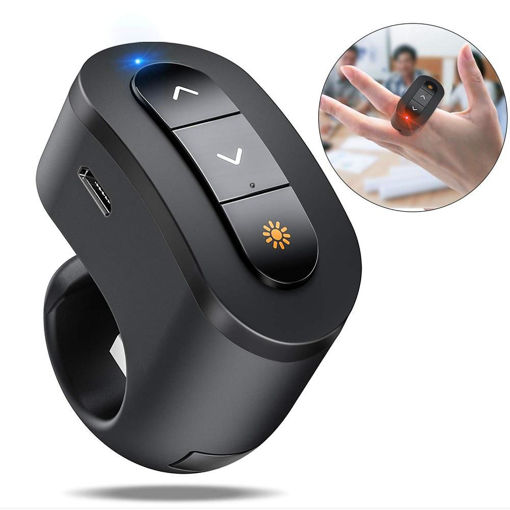 Imagen de DINOFIRE WIRELESS PRESENTADOR FINGER RING USB Q16-FM-US