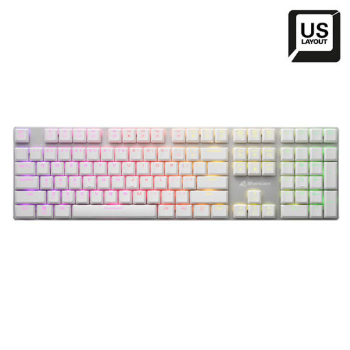 Imagen de TECLADO SHARKOON PUREWRITER RGB KAILH LOW RED US WHITE 40449