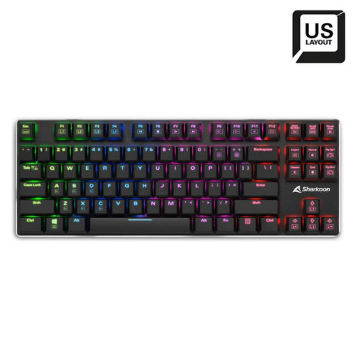 Imagen de TECLADO SHARKOON PUREWRITER TKL RGB RED US BLACK 40449510215