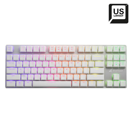Imagen de TECLADO SHARKOON PUREWRITER TKL KAILH RED US LOW PRO RGB WHI