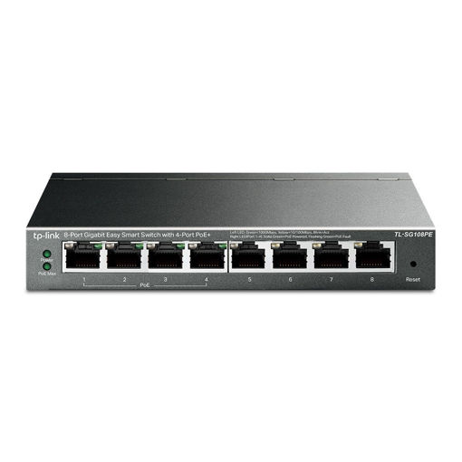 Imagen de SWITCH GIGABIT POE TP-LINK TL-SG108PE DE 8 PUERTOS CON 4 PUERTOS POE+ EASY SMART