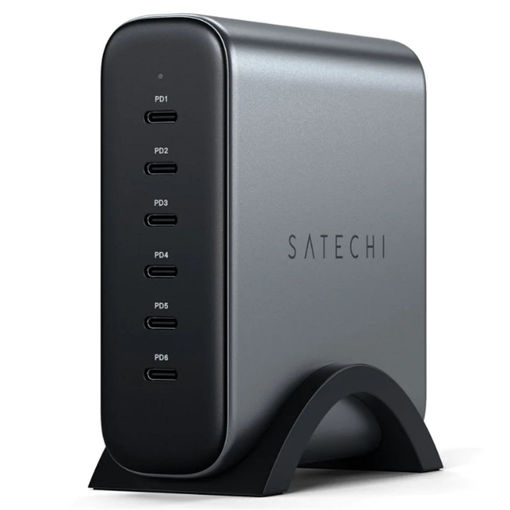 Imagen de SATECHI CARGADOR 200W TYPE C 6 PORT PD GAN ST-C200GM-AU