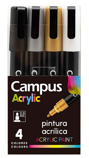 Imagen de Marcadores Campus Acrylic Caja x 4 Colos