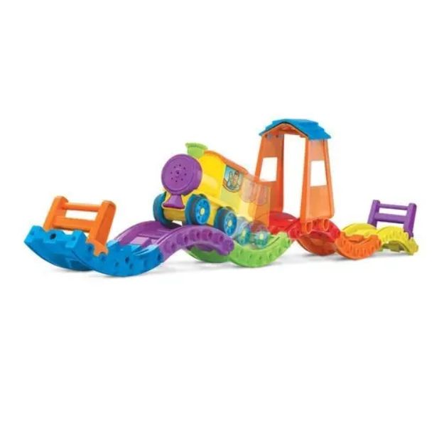 Imagen de Tren Musical Con Casita Juguete Niños Actividades Didacticas Tren Naranja Claro