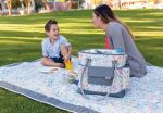 Imagen de Bolso Térmico Maternal Impermeable Playa Bolsillos Paseos Beige Hojitas