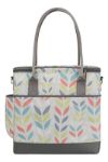 Imagen de Bolso Térmico Maternal Impermeable Playa Bolsillos Paseos Beige Hojitas