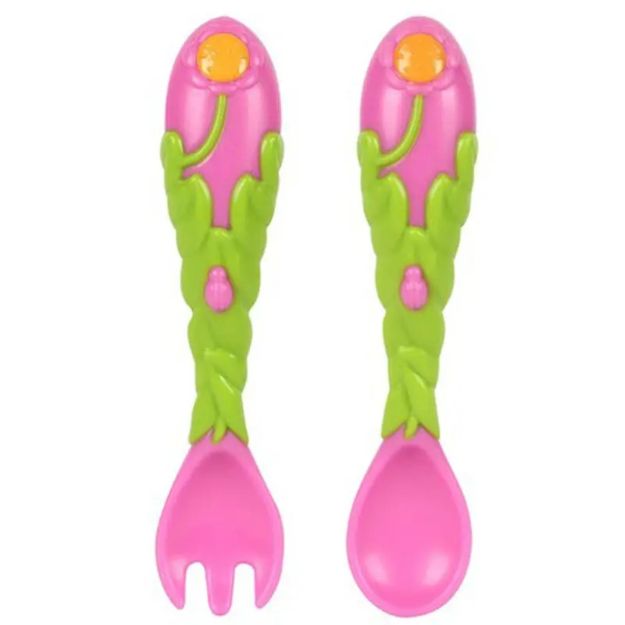 Imagen de Set Cuchara Tenedor Floral Nuby Bebés A Partir De 18 Meses 