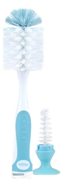 Imagen de Cepillo Limpiamemas Biberon Mamaderas C/base Nuby Bebes Azul