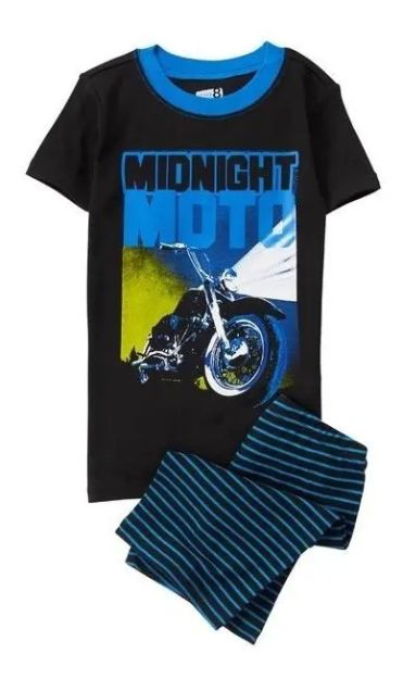 Imagen de Pijama Corto De Algodon Con Short Crazy8 Para Varon Motos Negro-azul 18-24 Meses
