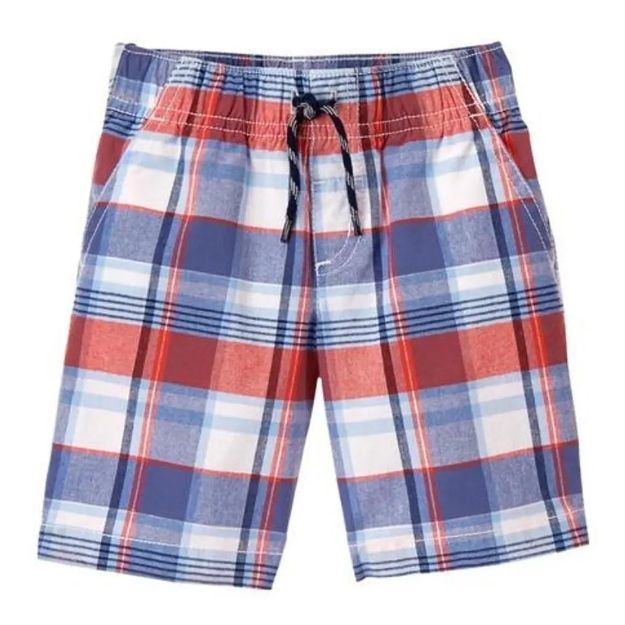 Imagen de Bermuda Shorts A Cuadros Con Cordón Crazy8 Niños Algodón Rojo 4t