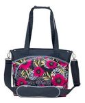 Imagen de Bolso Maternal Jj Cole Midnight Dalia Con Cambiador Bolsillo Fucsia Floreado