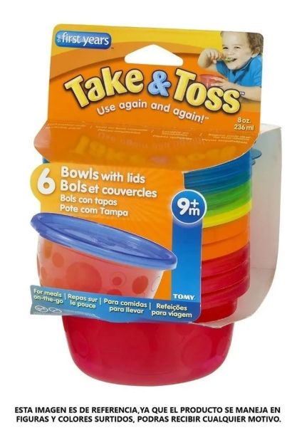 Imagen de Set X 6 Bowls Grandes Con Tapa Multicolor The First Year 