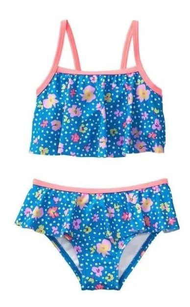 Imagen de Mallas 2 Piezas Crazy8 Azul Floral Niñas Verano Bikini Azul 5t