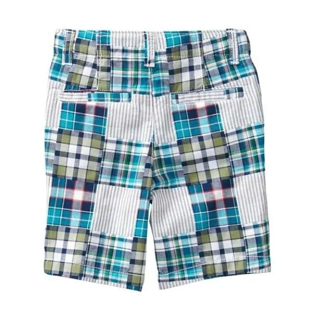 Imagen de Short Bermuda Parches Crazy8 Algodón Bebes Niños Verano Celeste Rayas 5t