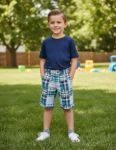 Imagen de Short Bermuda Parches Crazy8 Algodón Bebes Niños Verano Celeste Rayas 5t