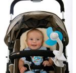 Imagen de Ventiladores Portátiles Para Bebés Coches Verano A Pilas Celeste/blanco
