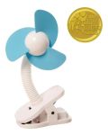 Imagen de Ventiladores Portátiles Para Bebés Coches Verano A Pilas Celeste/blanco