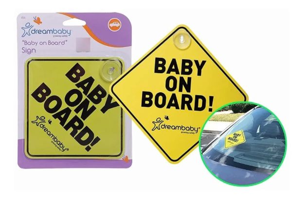 Imagen de Cartel Dreambaby Alerta Bebé A Bordo Seguridad Autos Avisos