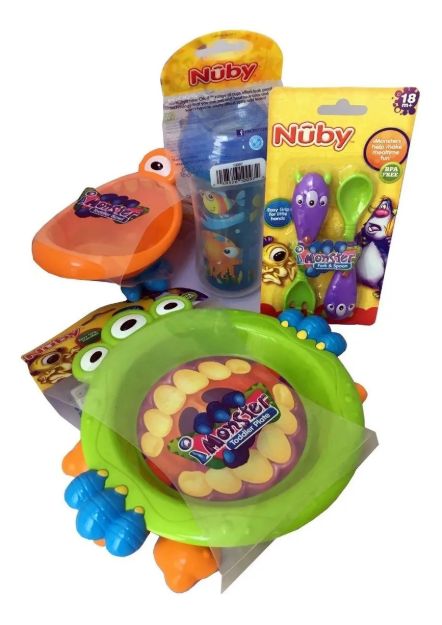 Imagen de Juego De Plato, Bowl, Cubiertos Y Vaso Nuby Para Regalo